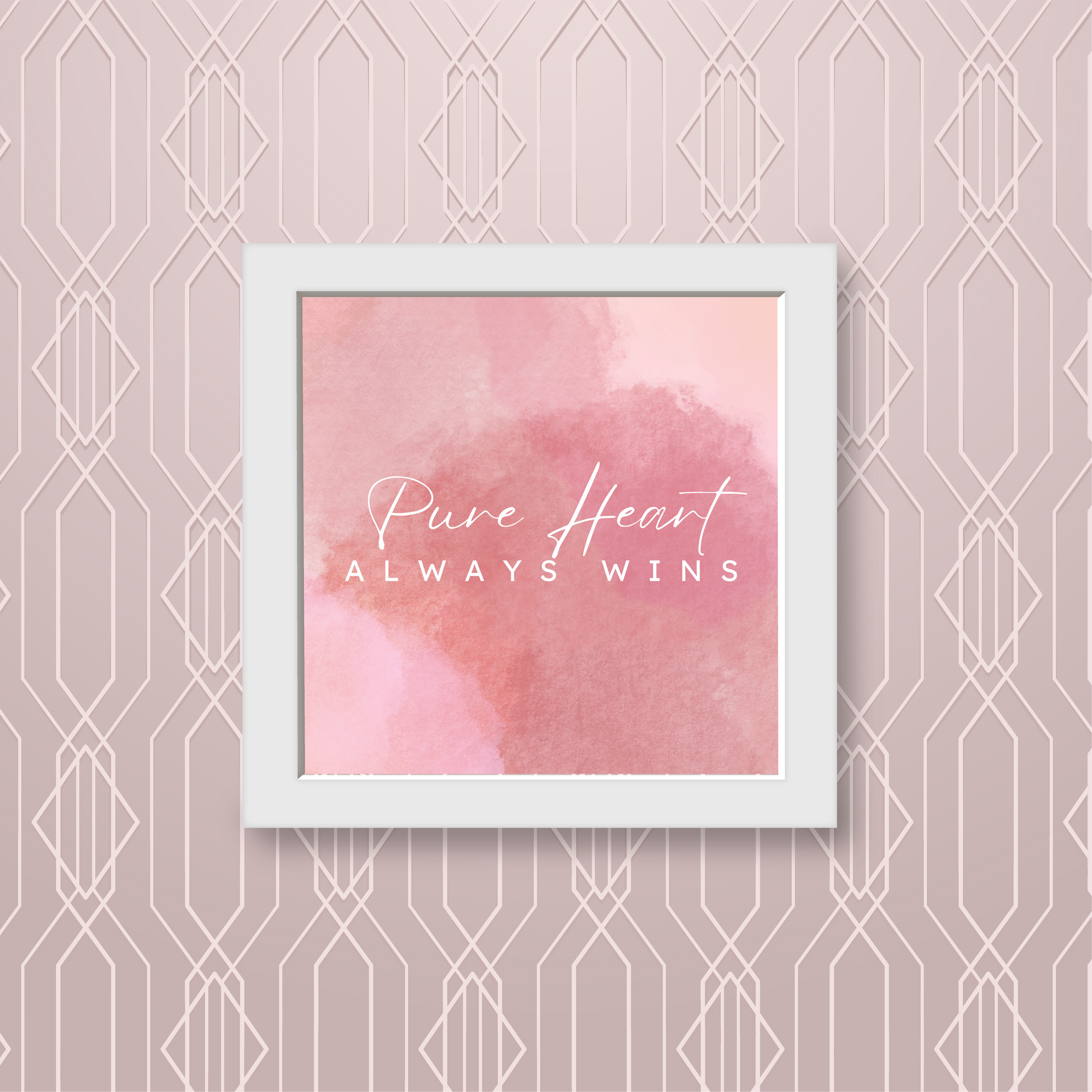 Pure Heart Always Wins – 5x5" Inspirational Wall Frame The Antique Treasure (tatjournals)