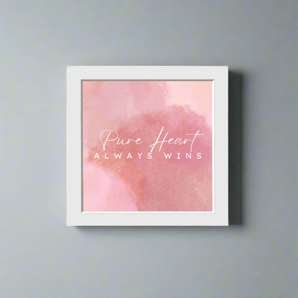 Pure Heart Always Wins – 5x5" Inspirational Wall Frame The Antique Treasure (tatjournals)