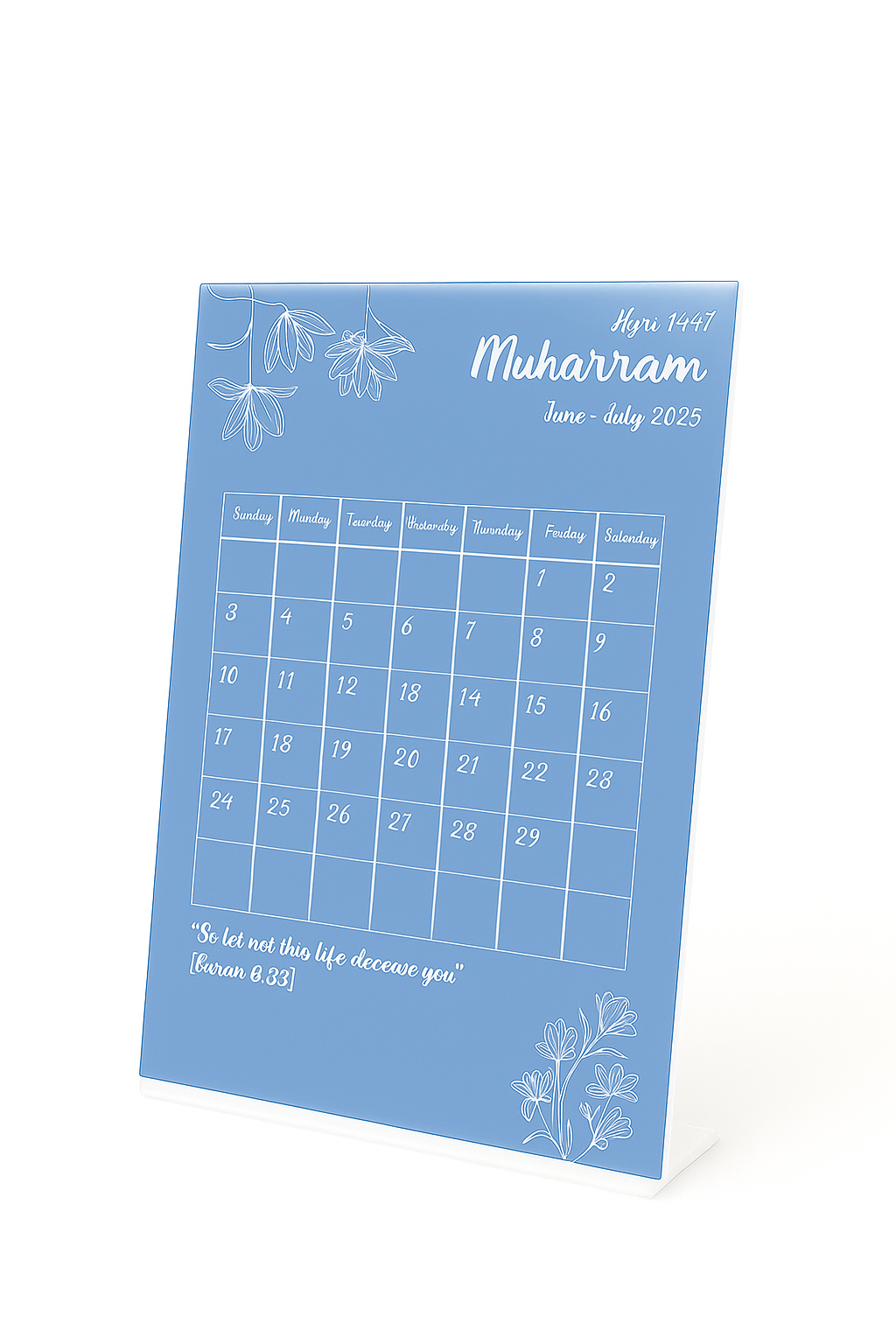 Hijri Desk Calendar – 1447 AH The Antique Treasure (tatjournals)