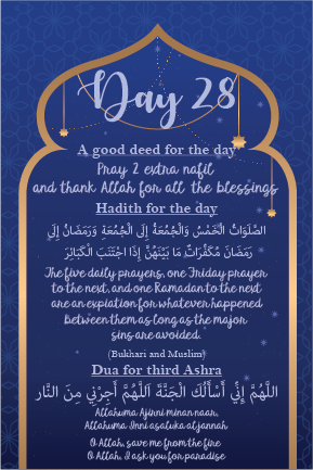 Ramadan daily affirmation Calendar