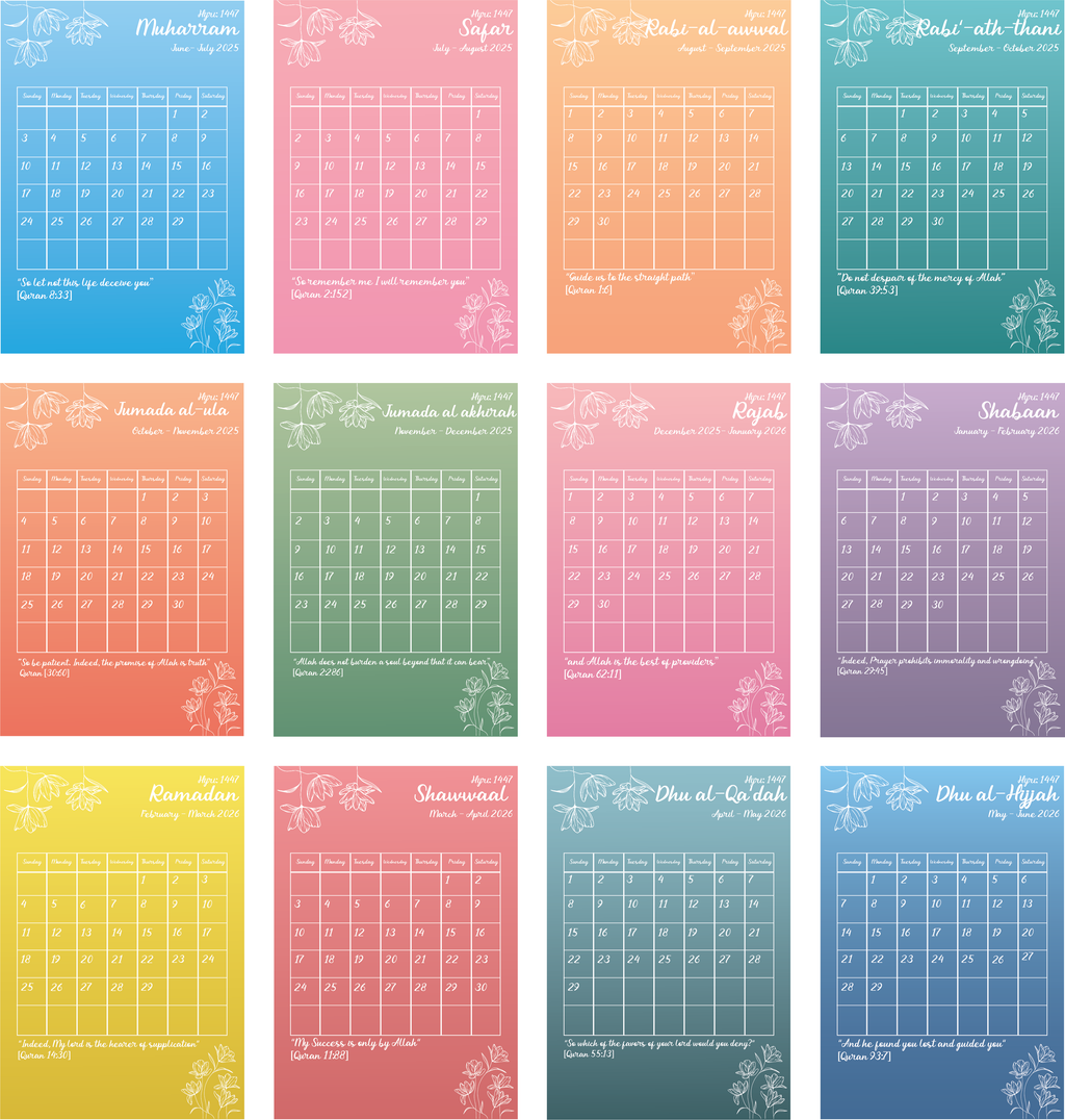 Hijri Desk Calendar – 1447 AH The Antique Treasure (tatjournals)