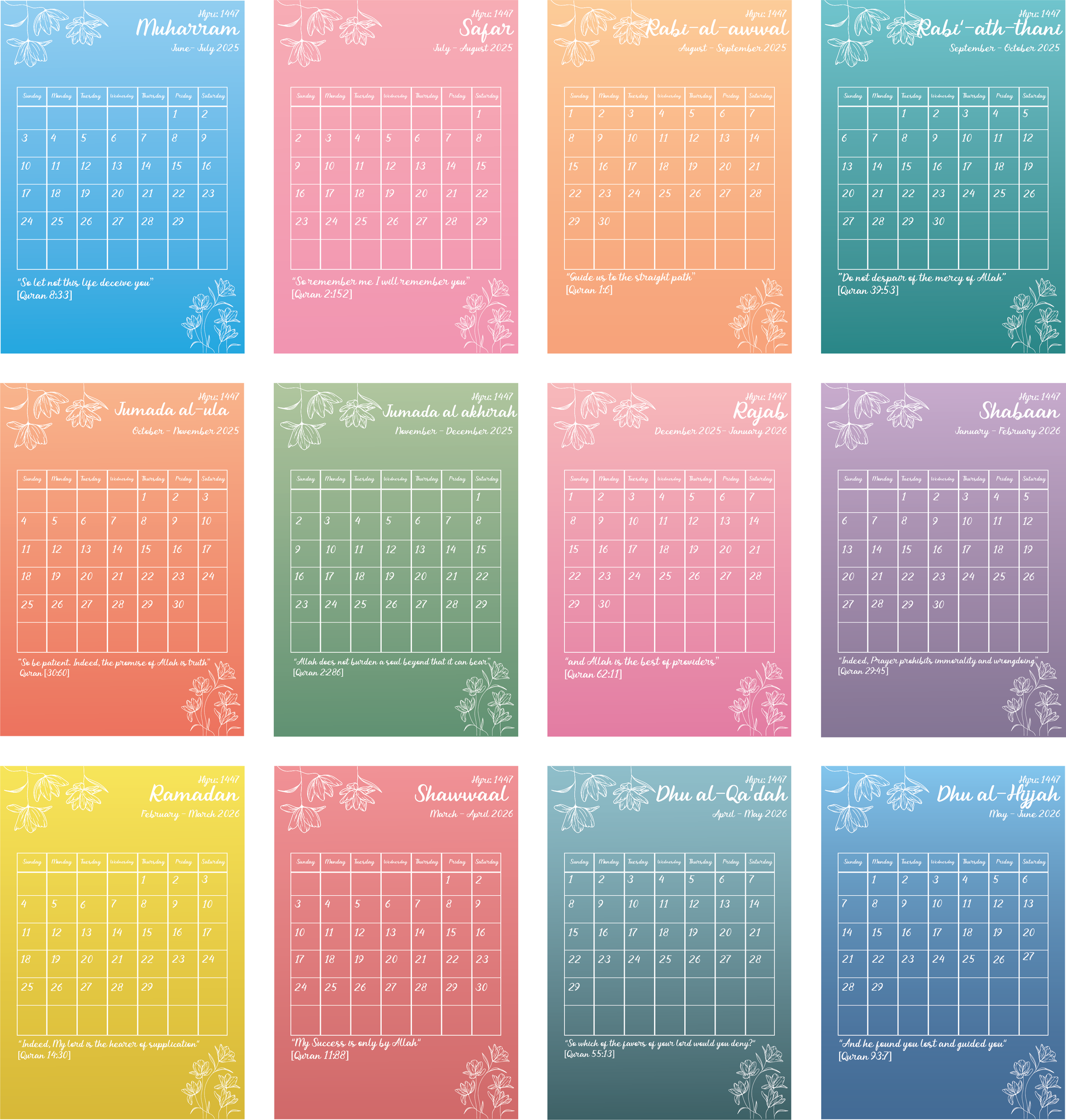 Hijri Desk Calendar – 1447 AH The Antique Treasure (tatjournals)
