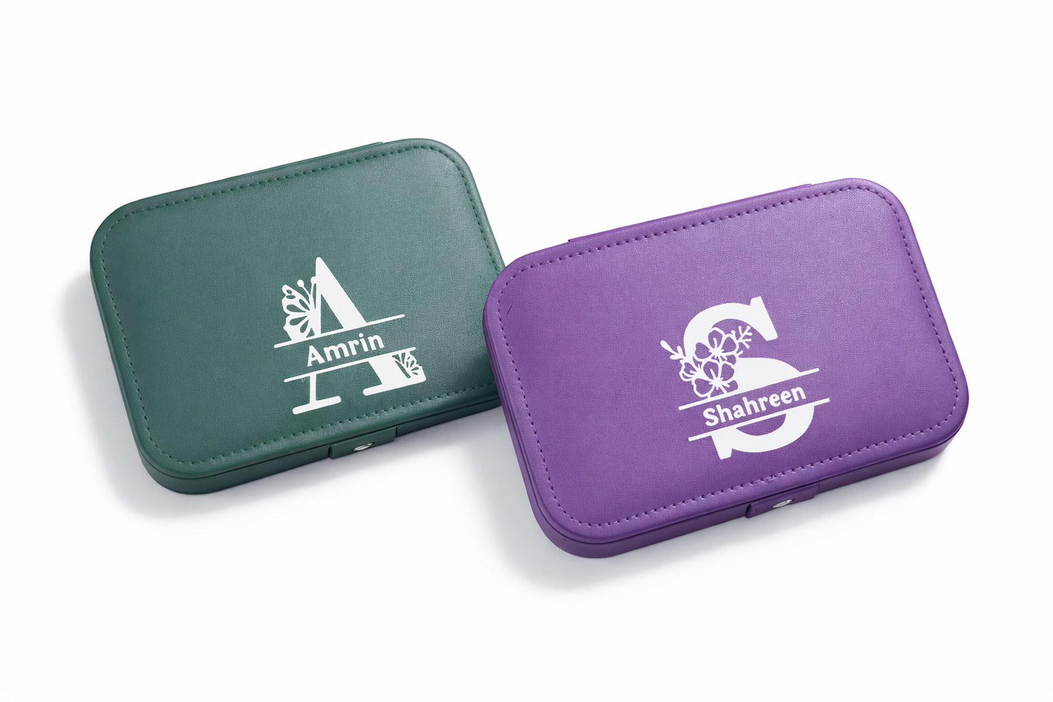 Personalised Jewellery Box with Name & Initial | Travel Jewellery Organizer Gift